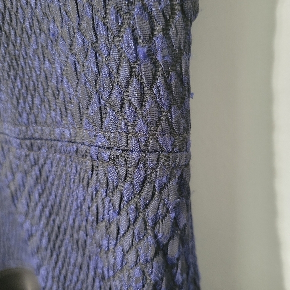 Rebecca Taylor Cobalt Blue V Neck Snake Jacquard Mini Dress - Picture 7 of 13